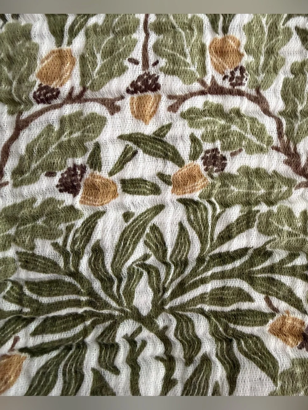 William Morris & Co Kitchen Dish Towels Set of 2 ACORN Green Brown 100% Cotton